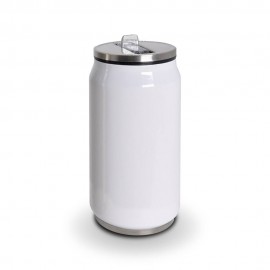 Termo Tipo Lata de Acero Inoxidable con Popote 12oz